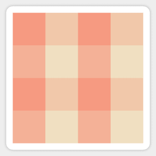 Peach and Cream Gingham Check Pattern | Cottage Core Prairie Style Sticker